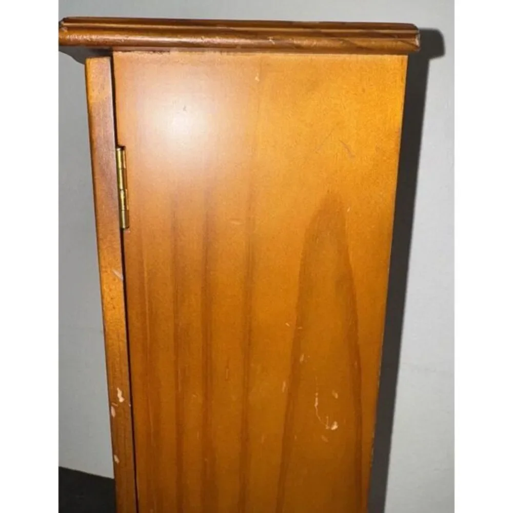 Crown Court Jewelry Box Golden  Brown Wood finish.‎